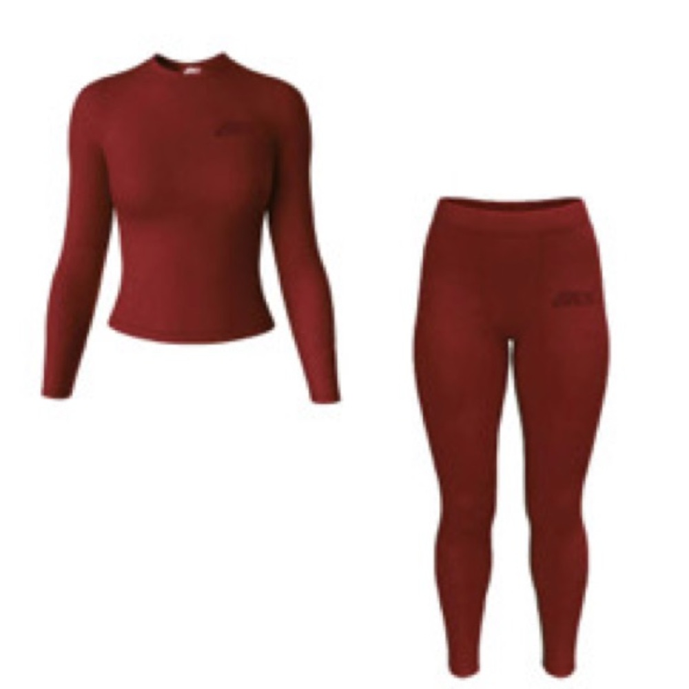 Cotton Ribbed Burgundy Set